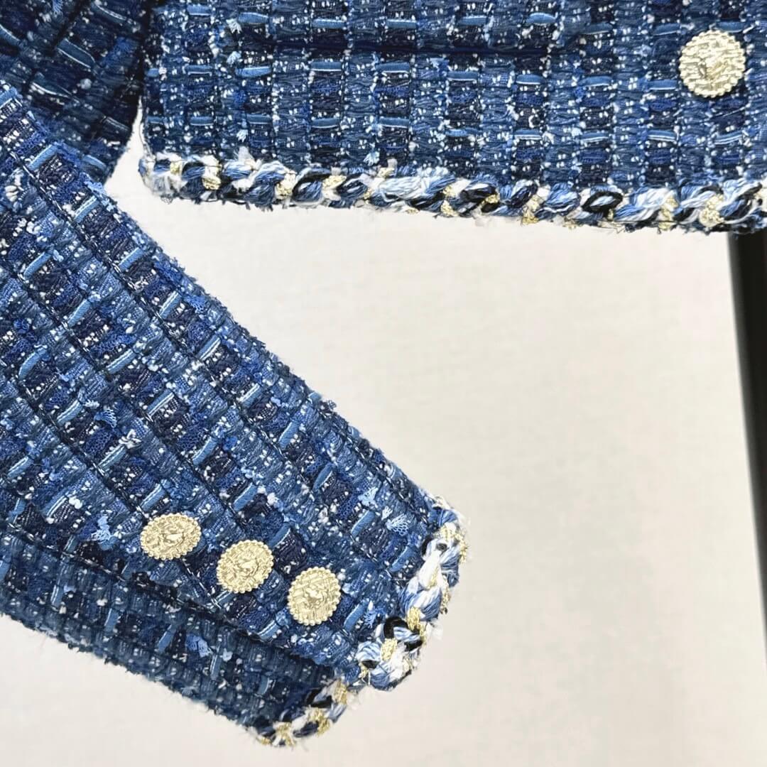 Classic Plaid Tweed Short Coat