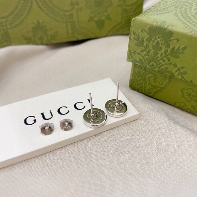 Classic Round Letter Diamond Stud Earrings