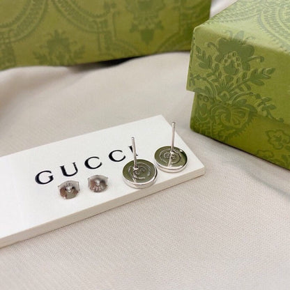 Classic Round Letter Diamond Stud Earrings