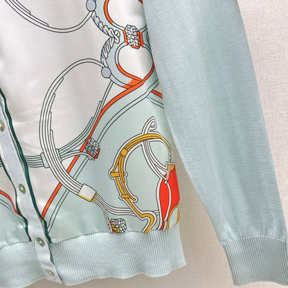 Classic Symmetrical Print Tencel Cardigan