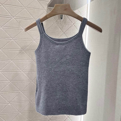 Vertical Rib Texture Camisole Vest