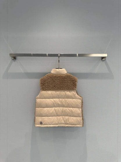 Fashionable Plush-Textured Down Vest