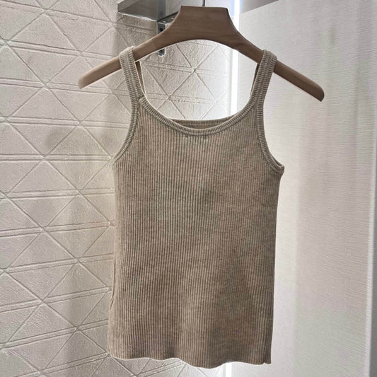 Vertical Rib Texture Camisole Vest