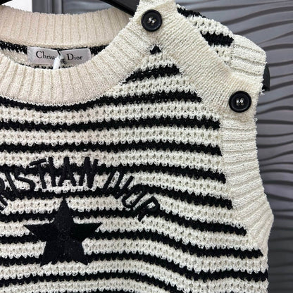 Casual Style Striped Knitted Vest