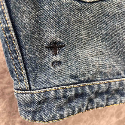 One-Shoulder Cropped Denim Top