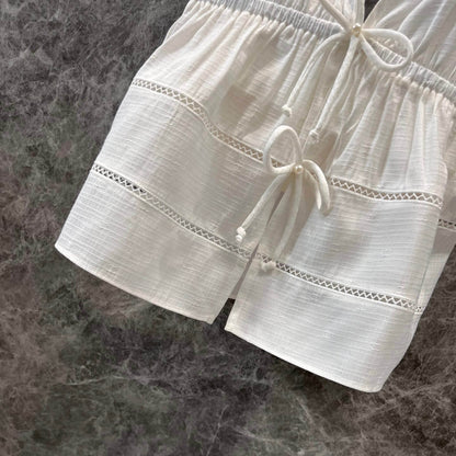 Vacation Style Bow-Tie V-Neck Camisole