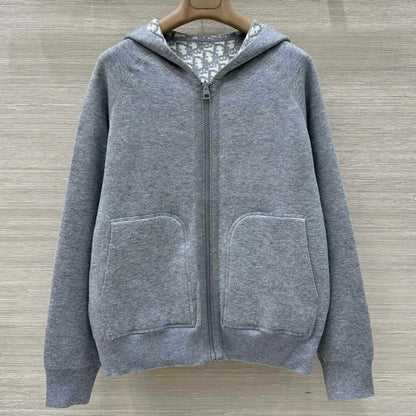 Classic Reversible Hooded Knit Jacket