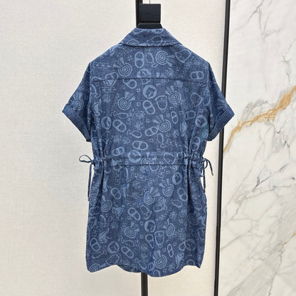 Chic Printed Short Sleeve Dress