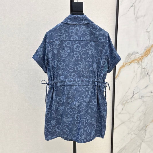 Chic Printed Short Sleeve Dress