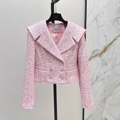 Retro Chic Wide Lapel Cropped Jacket