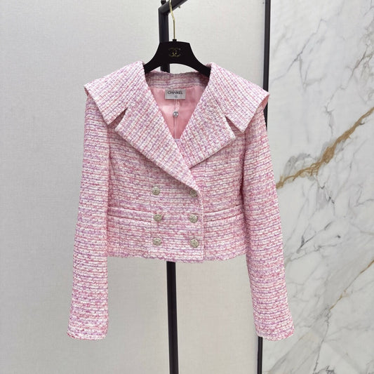 Retro Chic Wide Lapel Cropped Jacket