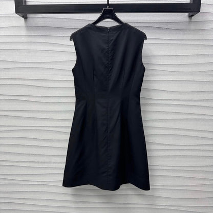 Metal Four-Leaf Clover Embellished Vest Dress