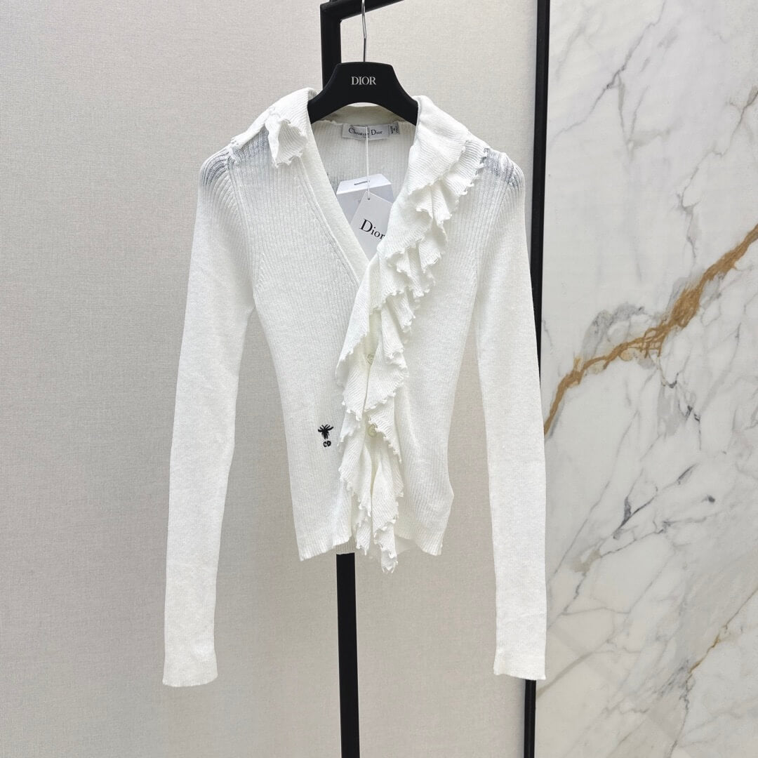 Chic & Elegant 3D Lace-Collar Knit Baselayer