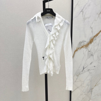 Chic & Elegant 3D Lace-Collar Knit Baselayer