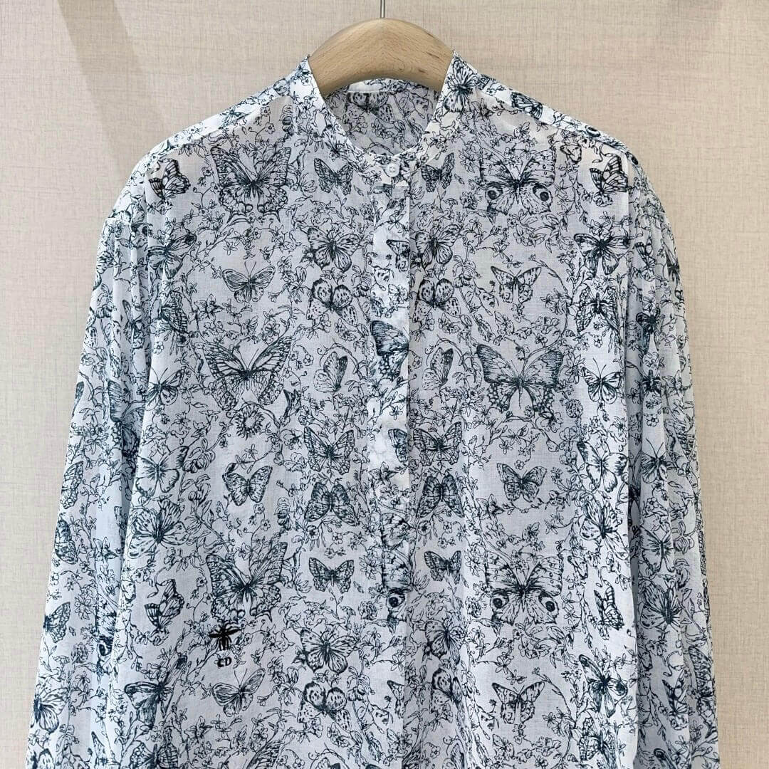 Classic Butterfly Floral Print Shirt