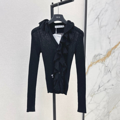 Chic & Elegant 3D Lace-Collar Knit Baselayer