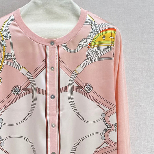 Classic Symmetrical Print Tencel Cardigan