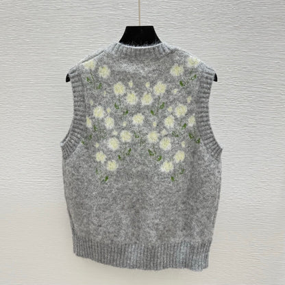 Vintage 3D Floral Knit Vest