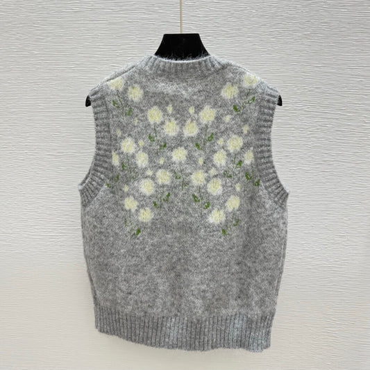 Vintage 3D Floral Knit Vest