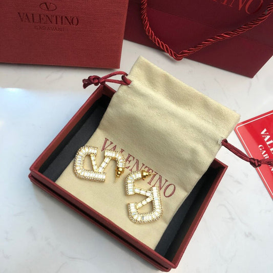 Classic Designed Full-Diamond Earrings