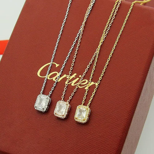 Classic Minimalist Square Diamond Necklace