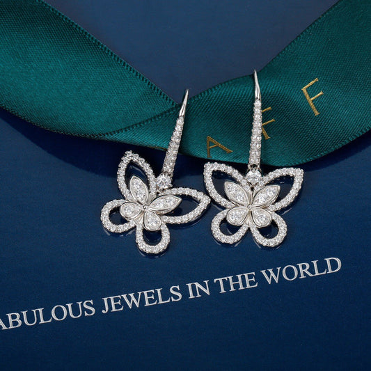 Full-Diamond Butterfly Earrings