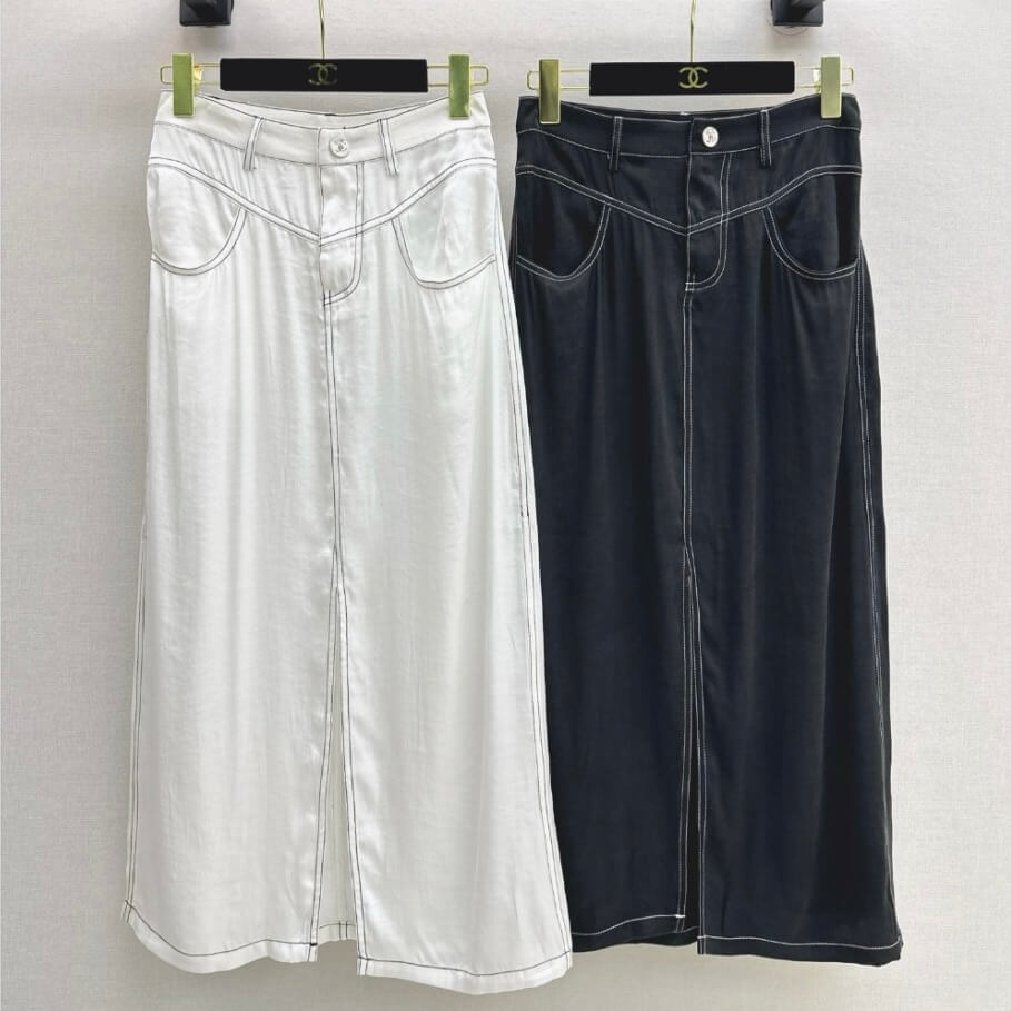 Trendy Slit Skirt with Effortless Drapery