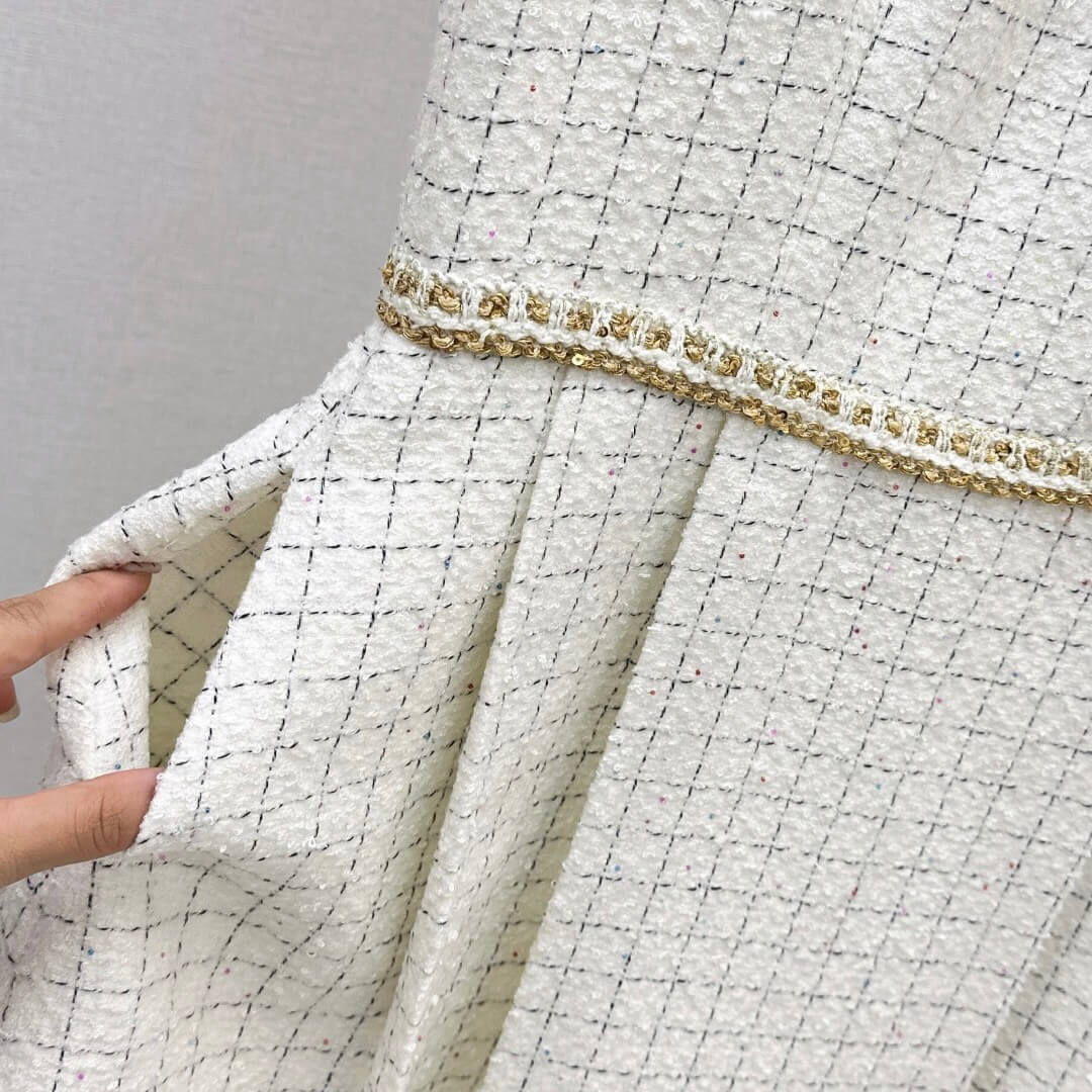 Classic Elegant Cropped Knit Dress