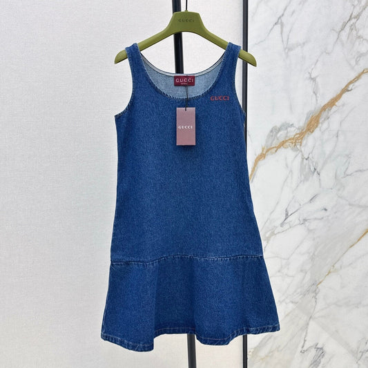 Preppy Denim Pinafore Dress