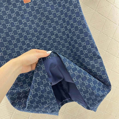 All-Over Print Saddle-Strap Collar Dress