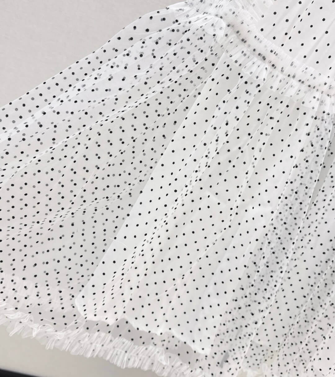 Elegant 3D Flocked Polka Dot Midi Skirt
