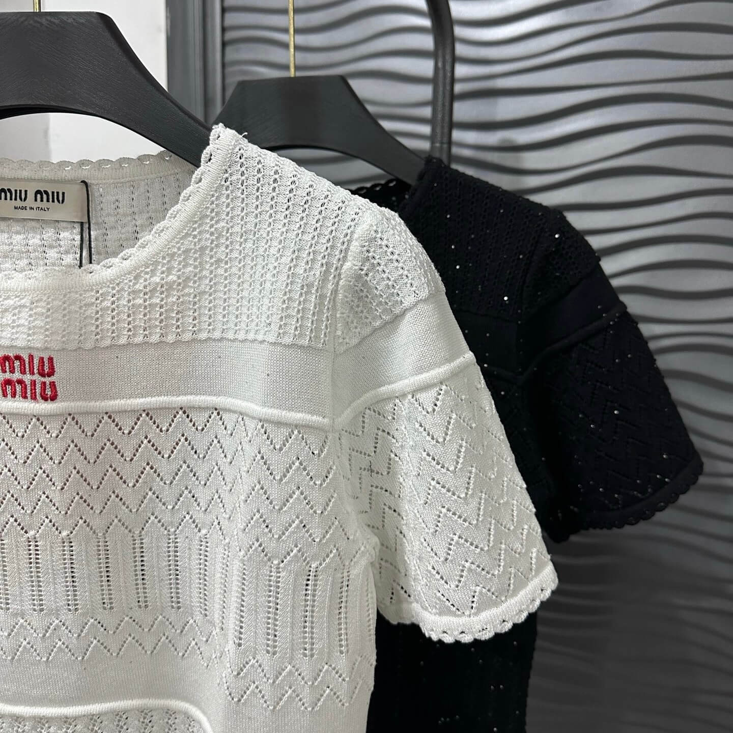 Fashionable Slightly Sheer Knitted Short Sleeve