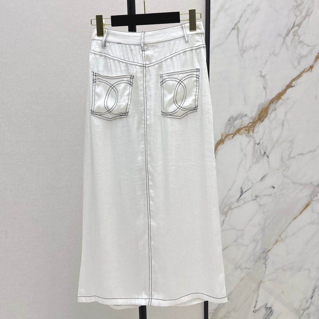 Trendy Slit Skirt with Effortless Drapery