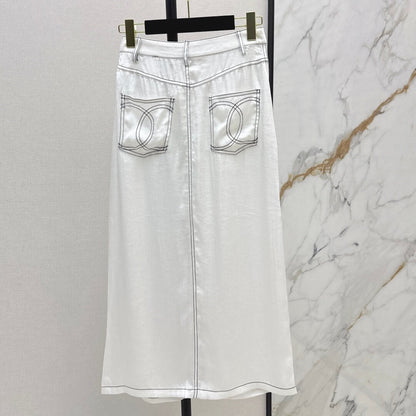 Trendy Slit Skirt with Effortless Drapery