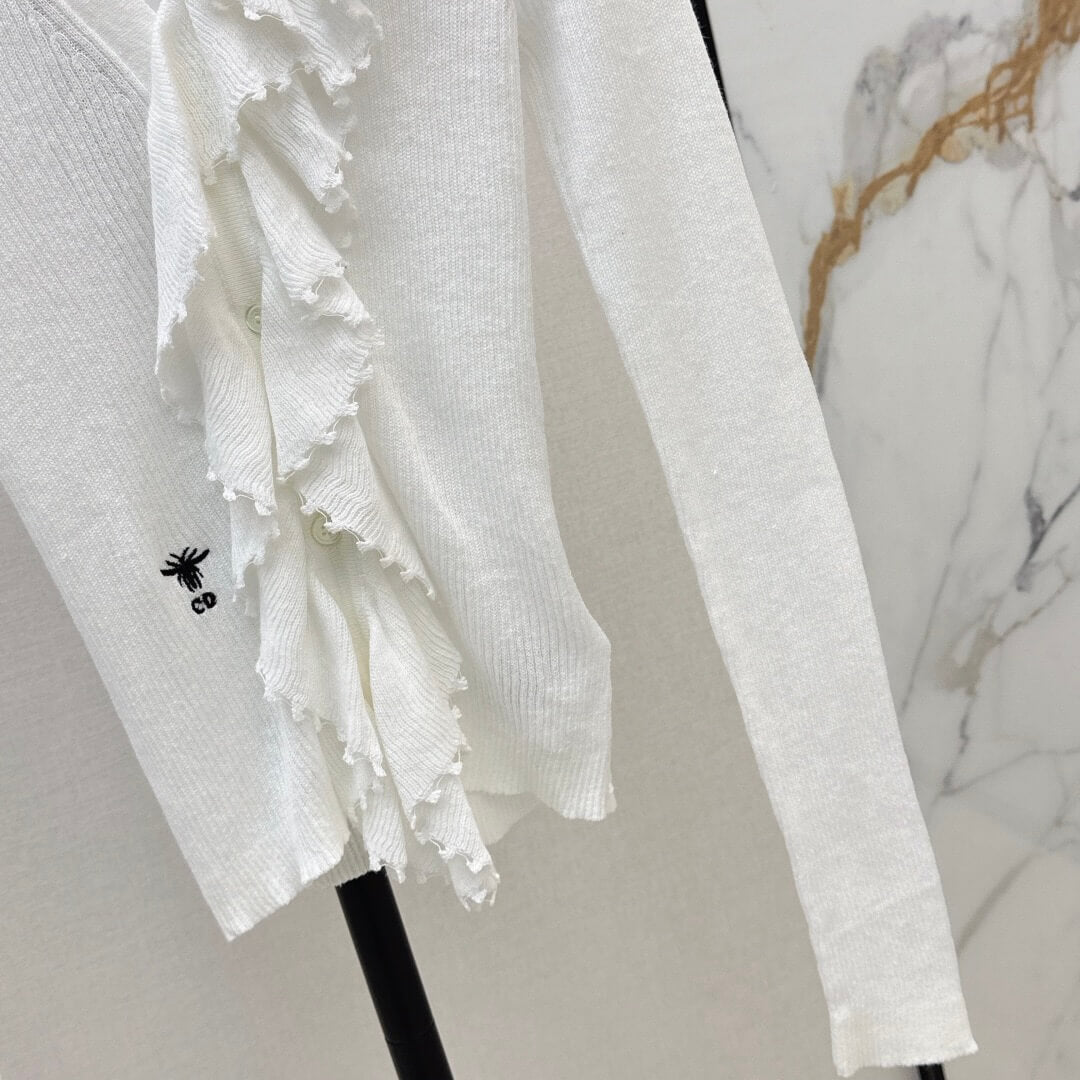 Chic & Elegant 3D Lace-Collar Knit Baselayer