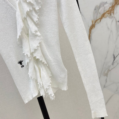 Chic & Elegant 3D Lace-Collar Knit Baselayer
