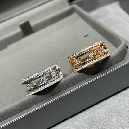 Unique Double-Row Articulated Open Ring