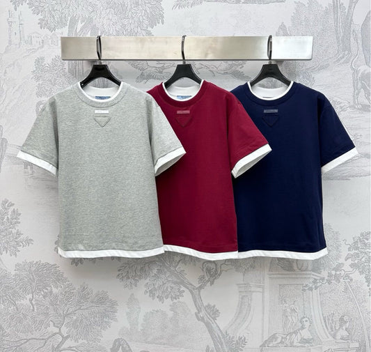 Minimalist Color-Block Classic Triangle Tee