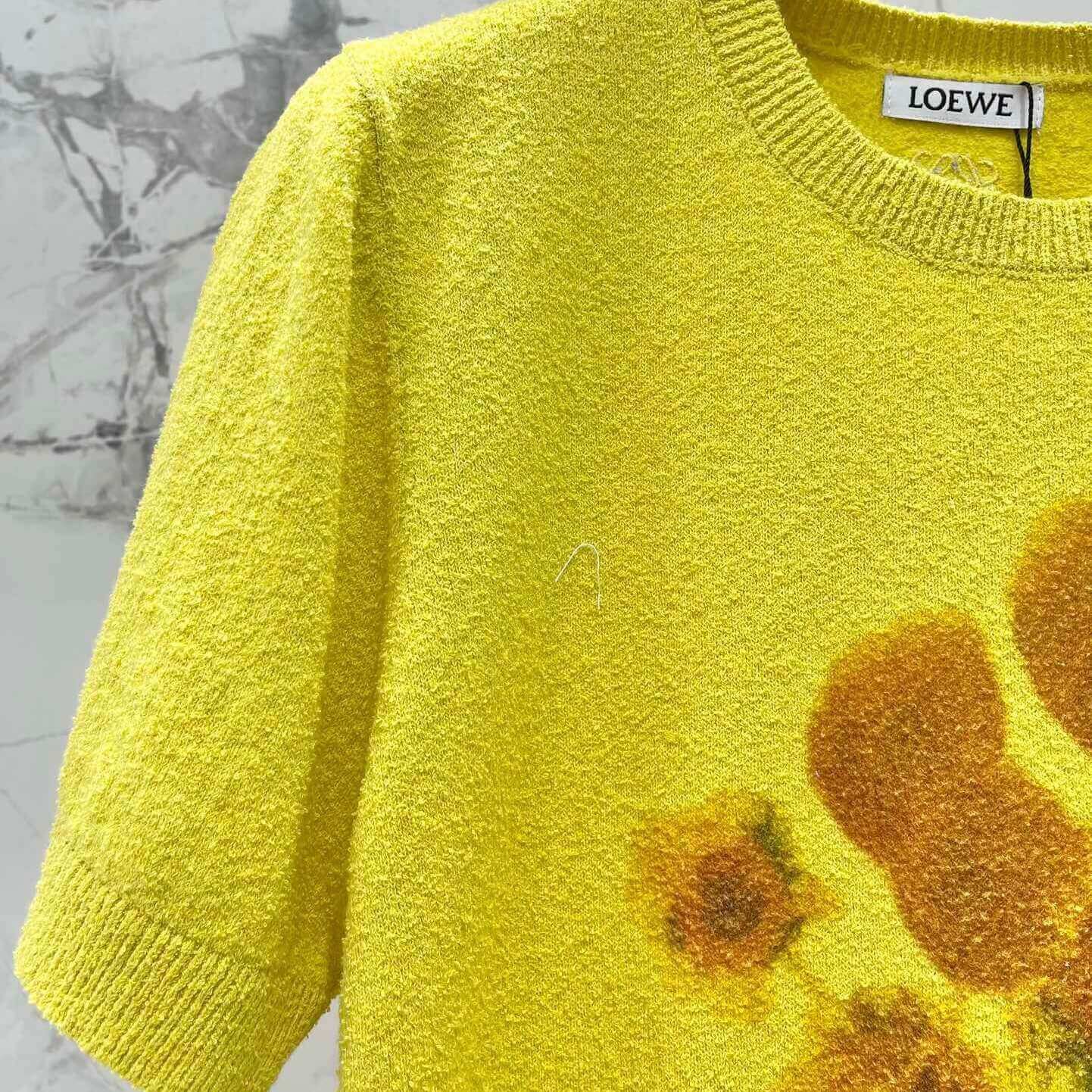 Artistic Print Fuzzy-Texture Short Sleeve