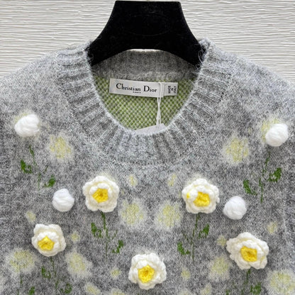 Vintage 3D Floral Knit Vest