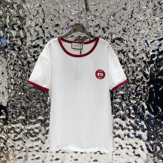 Color-Contrast Trim Design T-Shirt
