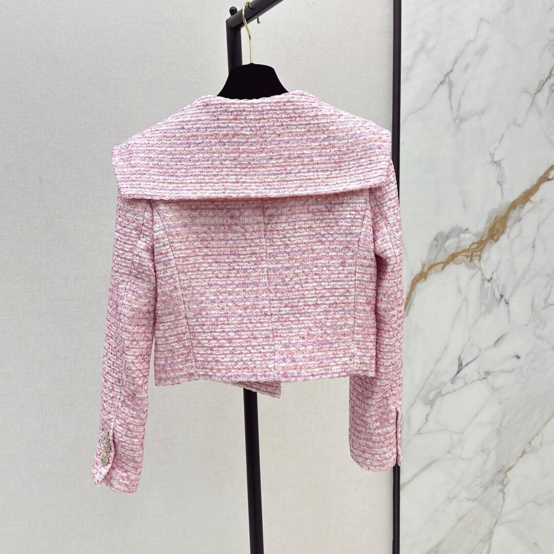 Retro Chic Wide Lapel Cropped Jacket