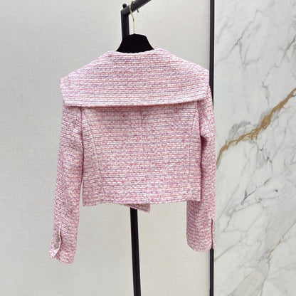 Retro Chic Wide Lapel Cropped Jacket