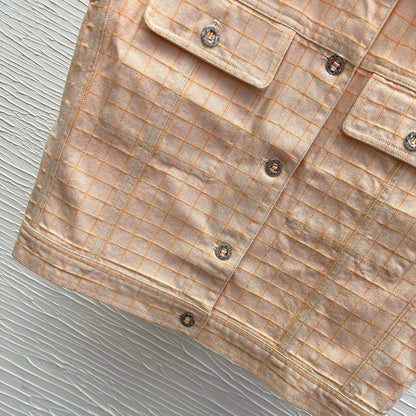 Classic Orange-Toned Denim Vest
