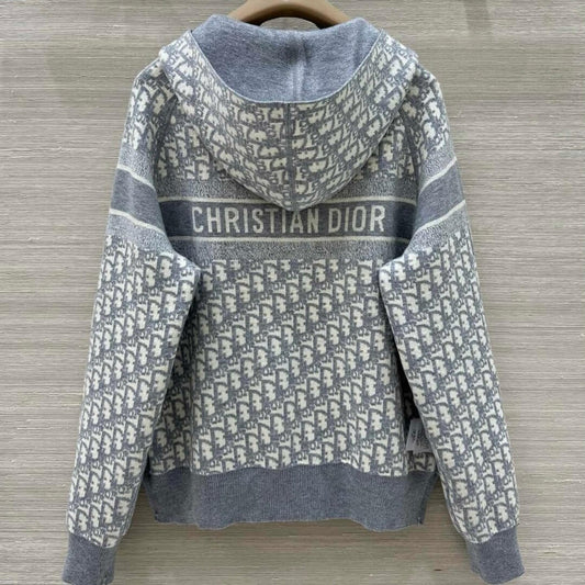 Classic Reversible Hooded Knit Jacket