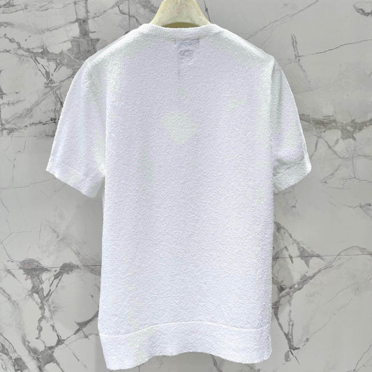 Artistic Print Fuzzy-Texture Short Sleeve