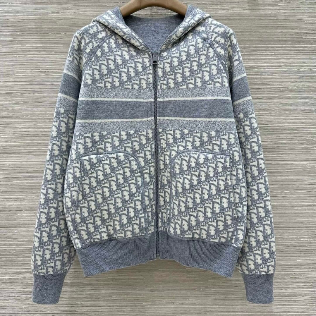 Classic Reversible Hooded Knit Jacket