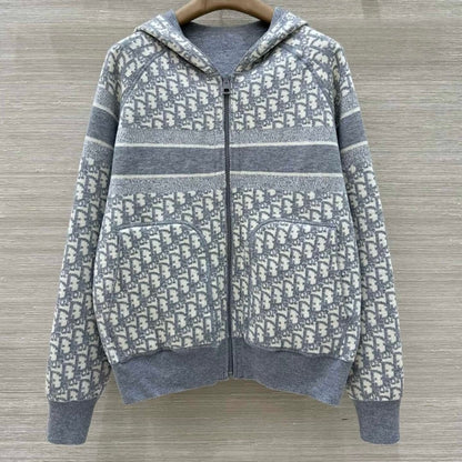 Classic Reversible Hooded Knit Jacket