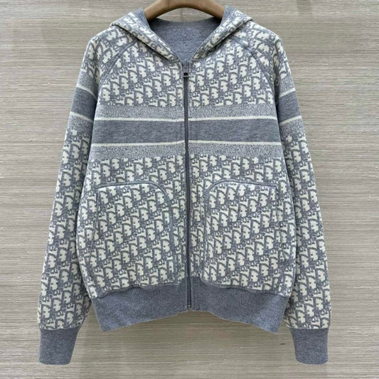 Classic Reversible Hooded Knit Jacket