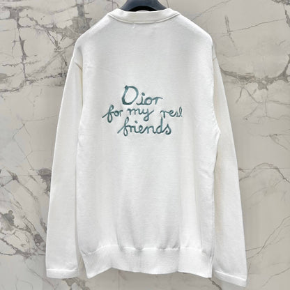 Minimalist Casual Embroidered Knit Cardigan